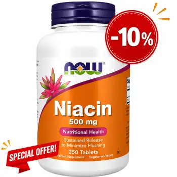 Now Foods Niacin 500 mg Vitamin B3 – 250 cápsulas