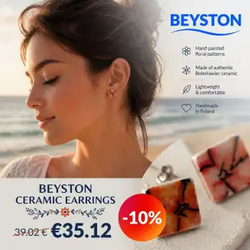 Aretes de cerámica de Bolesławiec hechos a mano