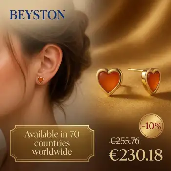 Gold Heart Earrings with Carnelian