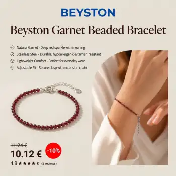 Pavona Beaded Bracelet con Granates Rojos