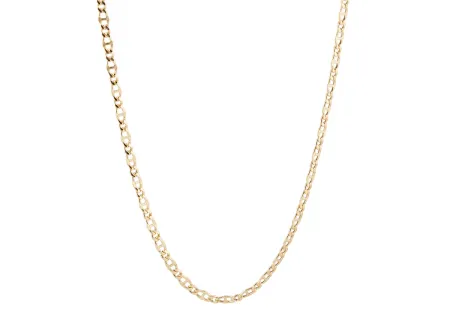 cadena hombre oro 18k hueca ancla martillada 60cm