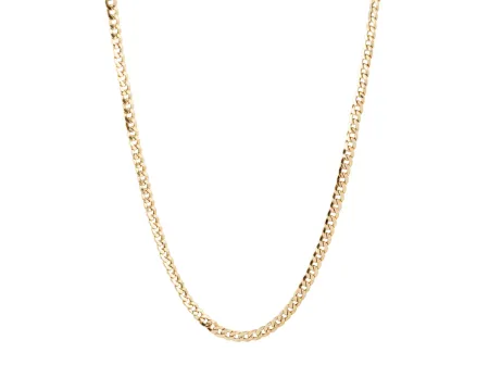 cadena hombre oro 18k hueca barbada plana