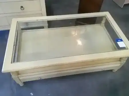 TABLE BASSE 1 TIROIR DESSUS VERRE