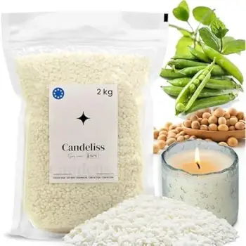 Wax for candles in glass 2 kg. Soy wax low melting point for making homemade candles 2 kg Material make white aromatic candles colour Soy candle wax candle making (2 kg)