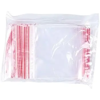 OFFICER PRODUCTS 100 x 1 x 8 cm 1 x 1 Zip Lock Bags Transparent Zip Seal Bags with Zip Closure Bags Polythene Bags Food Safe