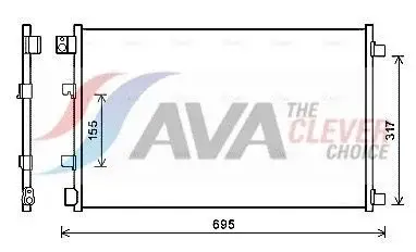 AVA COOLING SYSTEMS DN5432D Condensador, aire acondicionado para NISSAN CABSTAR E, NT400 con secador, Aluminio, 358mm, R134a, R1234yf