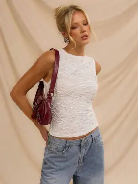 Avantive Top sin mangas blanco casual de verano, top casual para el Día de la Madre en la playa, top para el trabajo