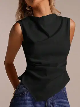 Avantive Blusa de verano con pliegues sin mangas para mujer, adecuada para eventos formales, playa, vacaciones, uso casual, elegante, cumpleaños, salir, oficina, festival, rave, trabajo, estilo campestre, brunch, a