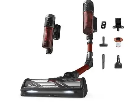 Aspirador escoba - Rowenta RH9A73 X - Force Flex 13.60 Animal Care, 150 AW, 0.65 L, 60 min, Sin cables, Multisuperficie, Especial mascotas, Rojo