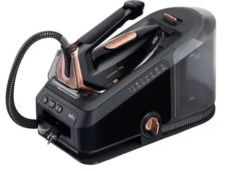 Centro de planchado - Braun CareStyle 7 Pro IS7286BK, 2.700 W, 8 bar, 650 g/min, Suela eloxal plus, Antical, Negro
