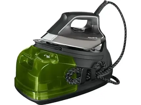 Centro de planchado - Rowenta Perfect Steam Pro DG8626F0, 2400W, 6.9 Bar, 120 g/min, Golpe 450 g/min, 1.1 L, Microsteam 400HD 3D Láser, Gris y verde