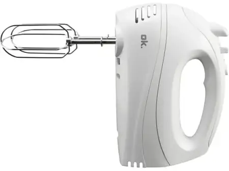 Amasadora de mano - ok. OHM 2519 W, 250 W, 5 velocidades, Botón turbo, Cable 1.8 m, Blanco