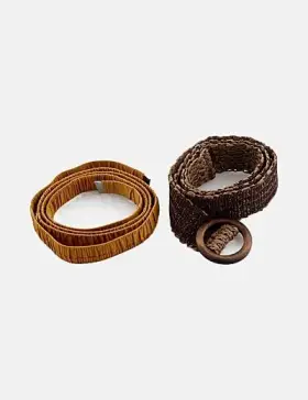 Conjunto cinturones marrón y mostaza