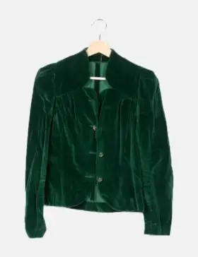 Serge Paris Conjunto chaqueta y falda verde terciopelo