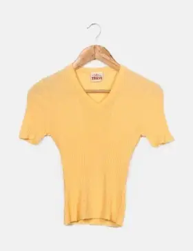 Trevi Conjunto camiseta y cardigán punto amarillo