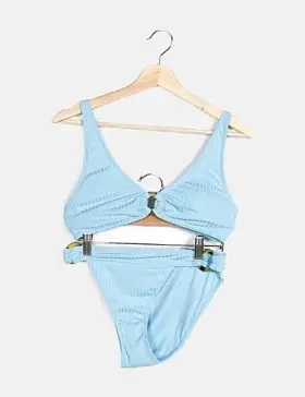 Vero Moda Conjunto bikini azul texturizado