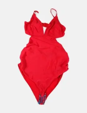 Wolf & Whistle Bañador rojo detalle espalda