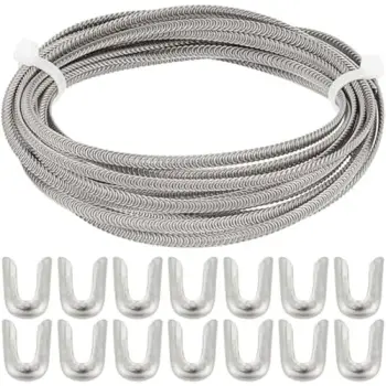 GORGECRAFT 5mX5mm Corset Boning Kits Flat Steel Corset Boning Modeling Rods with 20 Stainless Steel Spiral Bone Tips Spiral Wire Covers Shape
