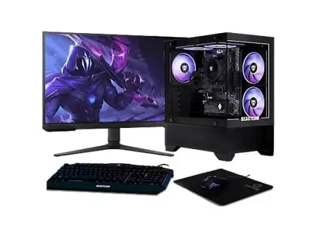 Pack PC gaming - BEASTCOM Q3 Essential Gaming, AMD Ryzen™ 7 5700G, 32 GB RAM, 1 TB SSD, Radeon™ RX Vega, Windows 11 Pro, Monitor 24 " Full-HD, Negro