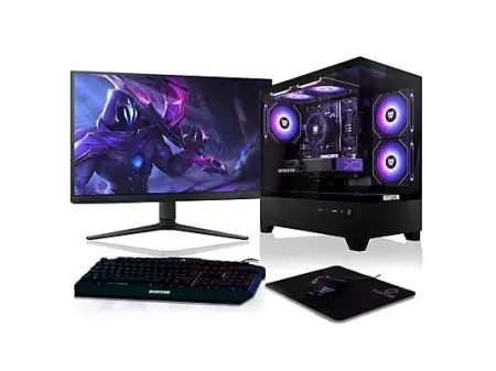 Pack PC gaming - BEASTCOM Q5 Pro Gaming, Intel® Core™ i7-11700F, 32 GB RAM, 1 TB SSD, GeForce RTX™ 3050, Windows 11 Pro, Monitor 27 " Full-HD, Negro