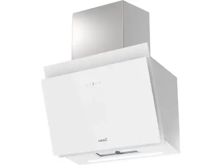 Campana decorativa - Cata THALASSA PRO 600GWH, 6 Niveles de Extracción, 842 m³/h, 60 cm Ancho, Tira LED, Temporizador, Blanco