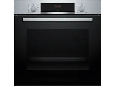 Horno - Bosch HBA514ES3, Serie 4, Multifunción, Limpieza por agua, 71 l, HotAir 3D, Mandos ocultables, 60 cm, inox