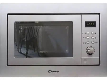 Microondas con grill integrable - Candy CMGI201EX, 800 W, 8 Niveles, Plato giratorio 24.5 cm, 20 l, Inox