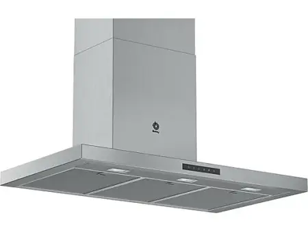 Campana decorativa - Balay 3BC997GX, 440 m3/h, 4 velocidades, 55 dB, A+, Inox