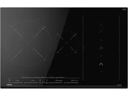 Placa inducción - Teka IZS 86630 MST, 6 zonas, Zona grande 28 cm, Función Power Plus, 80 cm, Negro