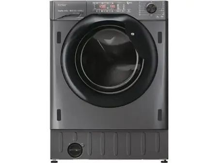 Lavadora integrable - Haier Series 4 HWQ90B416FWBR, Carga frontal, Motor Inverter, Función Vapor, Antibacterias, 9 kg, 1600 rpm, Sin panelar