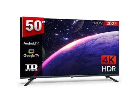 TV DLED 50" - TD SYSTEMS M50K21GLE Hey Google, UHD 4K, Arm Cortex A55x4, Smart TV, DVB-T2 (H.265), Negro