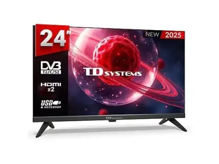 TV DLED 24" - TD SYSTEMS M24K21H, HD, DVB-T2 (H.265), Negro
