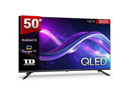 TV QLED 50" - TD SYSTEMS M50K21GLQ Hey Google, UHD 4K, Arm Cortex A55x4, Smart TV, DVB-T2 (H.265), Negro