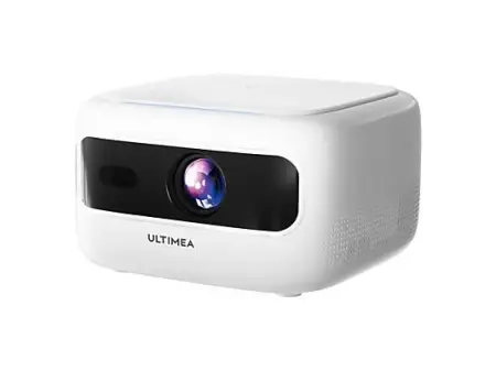 Proyector LED - ULTIMEA Apollo-P10 Proyector Portátil Mini con Enfoque Eléctrico, 5G WiFi Bluetooth, 1280 x 720 Pixel, 100000 h, Full-HD, Blanco