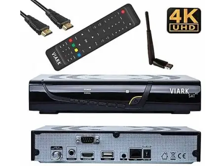 Receptor satélite - VIARK SAT 4K, 1 x HDMI, 2 x USB, Negro