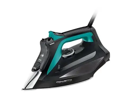 Plancha de vapor - Rowenta Focus Excel DW5326D1, 2700 W, 200 g/min, 0.3 L, Microsteam 400 HD Laser, Antigoteo, Antical, Vapor Vertical, Aguamarina