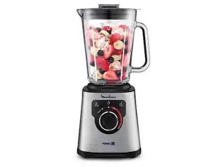 Batidora de vaso - Moulinex PerfectMix+ LM871D, 1200 W, 2 L, 6 Cuchillas, Velocidad Regulable, Tecnología Powelix, 3 Programas, Táctil, Acero Inox.