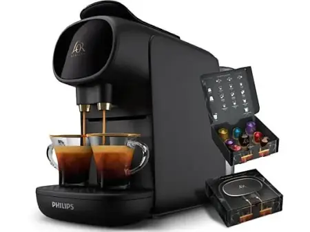 Cafetera de cápsulas - Philips LM9012/60 L'OR Barista Sublime, Función 2 tazas o 1 doble, 1450 W, 19 bar, 0.80 l, Sistema antigoteo, Negro
