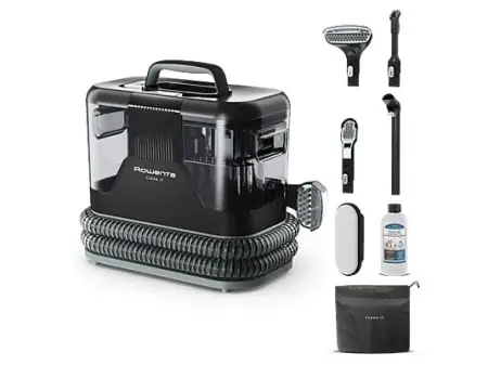 Aspirador de tapicerías - Rowenta Clean IT IN5021, Limpia tapicerías y manchas, Depósito extraíble, 2.3L, Hasta 13.5 kPa, 750w, Autolimpieza, Negro