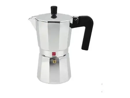 Cafetera tradicional - Magefesa Catual, Aluminio, 6 Tazas, Compatibilidad Universal, Apto para Inducción, Asa de Toque Frío, Plata